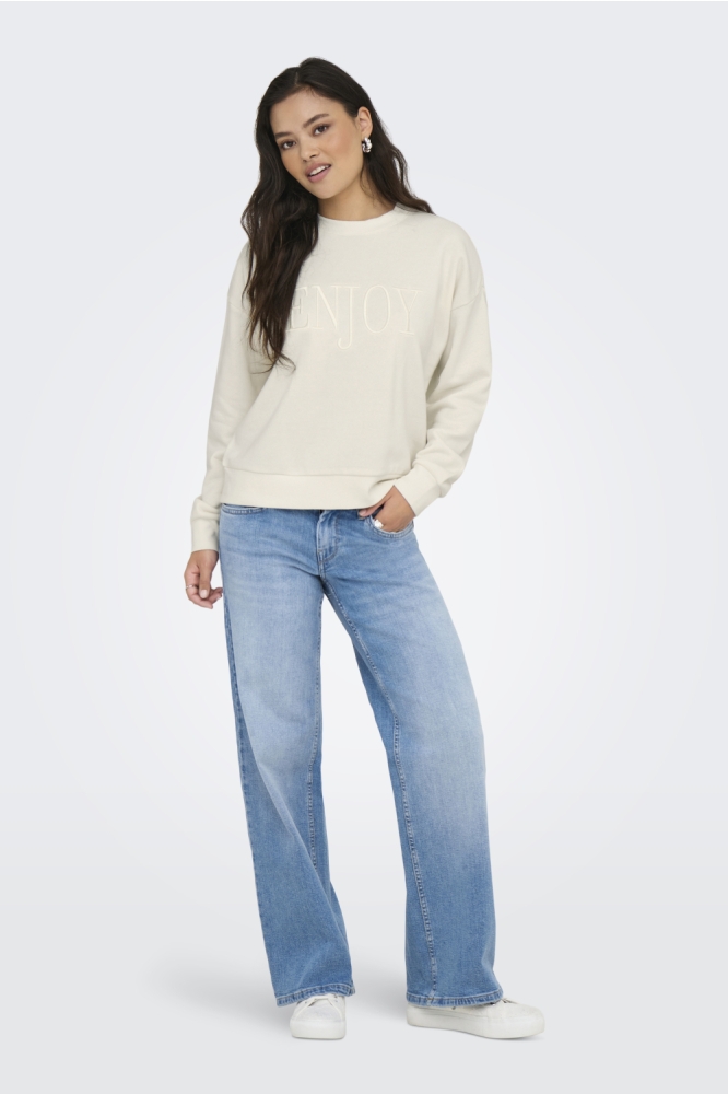 ONLPAM L/S O-NECK BOX CC SWT 15352885 Egret/W. ENJOY